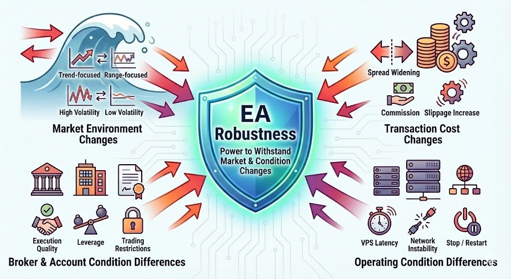 Concept diagram showing EA robustness (resistance to changing market conditions)